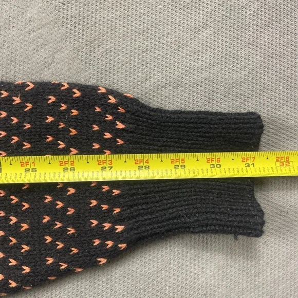 R n R Gear Wool Sweater Mens Medium Black Chunky Knit Birdseye USA Pullover - Picture 9 of 10